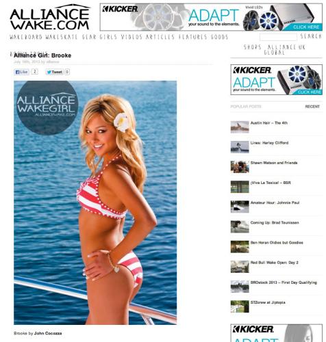 brooke gilbertsen modeling in alliance wakeboard magazine